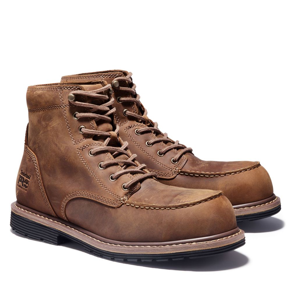 Botas Pro Timberland Hombre Pro Millworks 6\" Moc Comp Toe Marrones - Chile JZN-085427